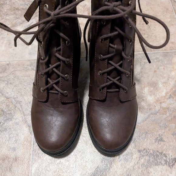 Soda Brown Heeled Boots - Picture 9 of 10